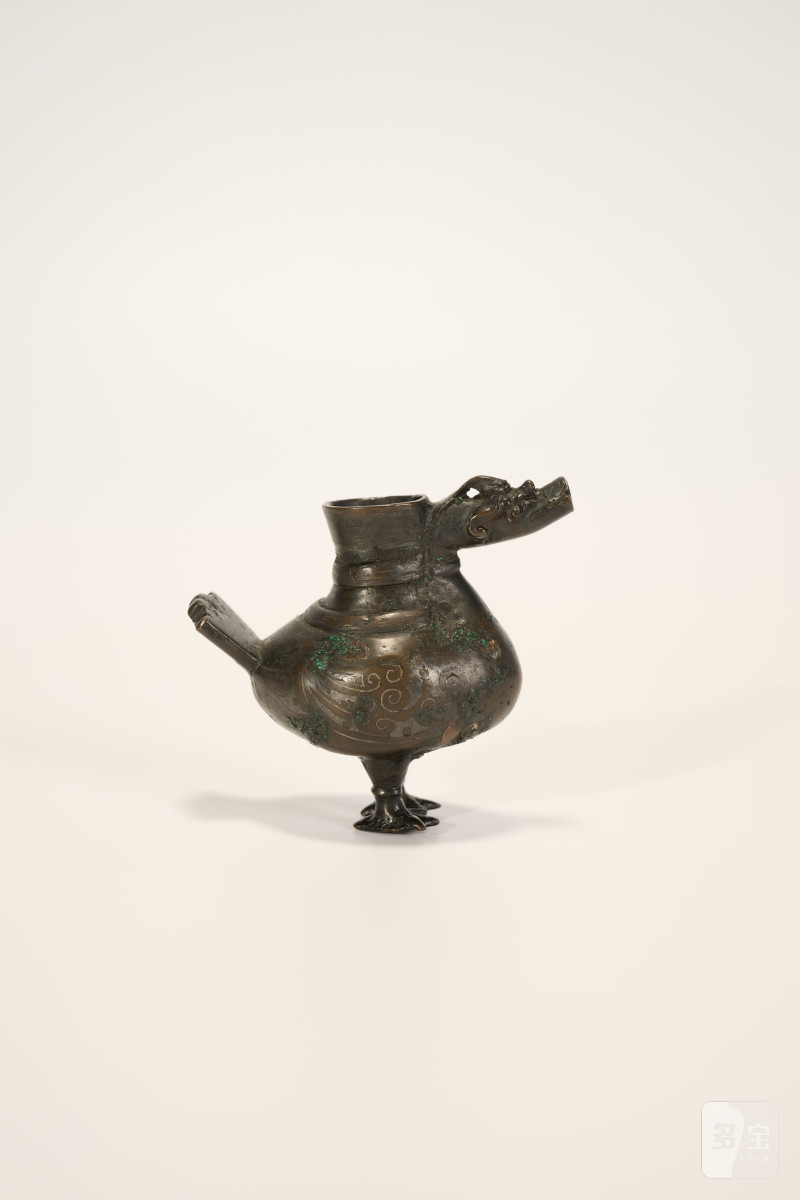 Lot959 明 铜嵌银天鸡尊 - 图4
